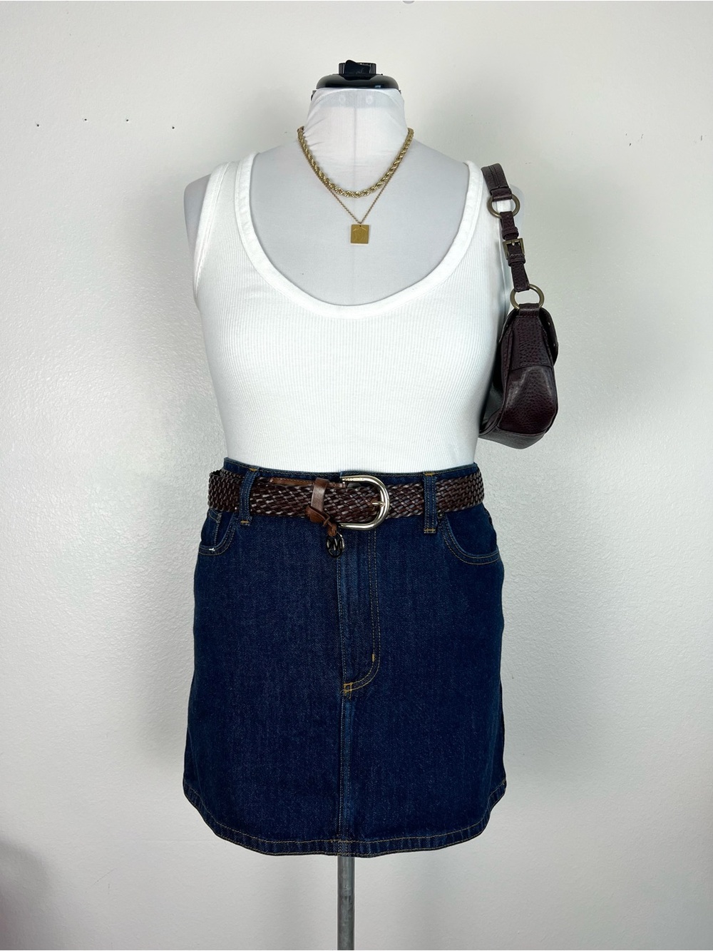 Lee Navy Denim Mini Skirt